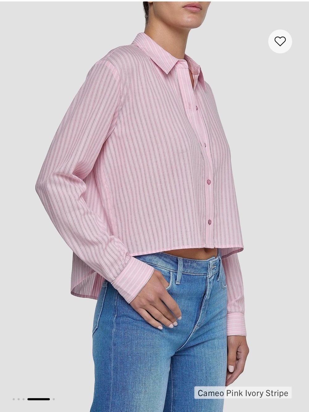 L'AGENCE Cosette Striped Cotton Crop Shirt Size XXL - Picture 2 of 8